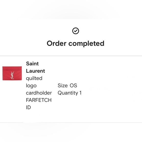 **NEW*** SAINT LAURENT Monogram YSL Card Holder Red with Nickel Hardware $350 - Picture 10 of 10